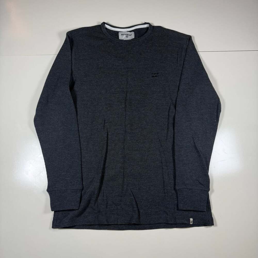Billabong Men's Dark Gray Thermal Long Sleeve Crewneck T-Shirt Size L